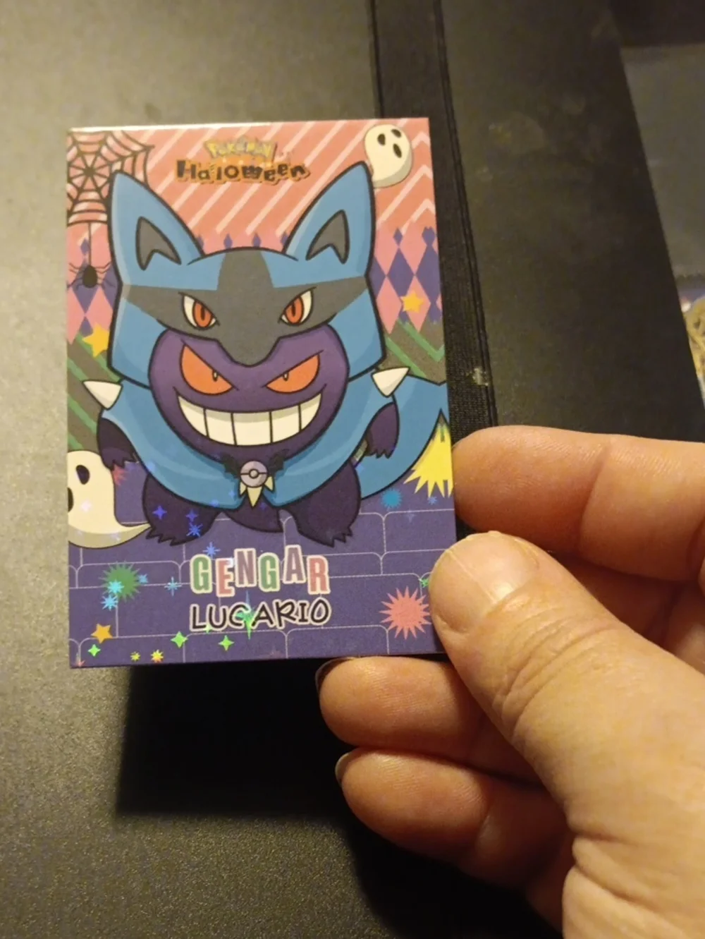 Gengar Lucario Halloween Card- Blue & Purple